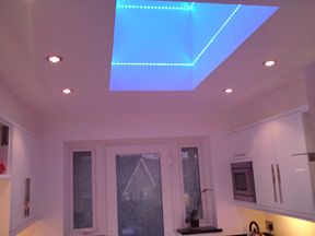 Led lighting in skylight box area